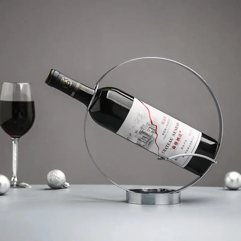 Creative Retro Iron Round Wine Rack Home Desktop Decoration Rack Bar Wine Cellar Bar Supplies from PriceLows™