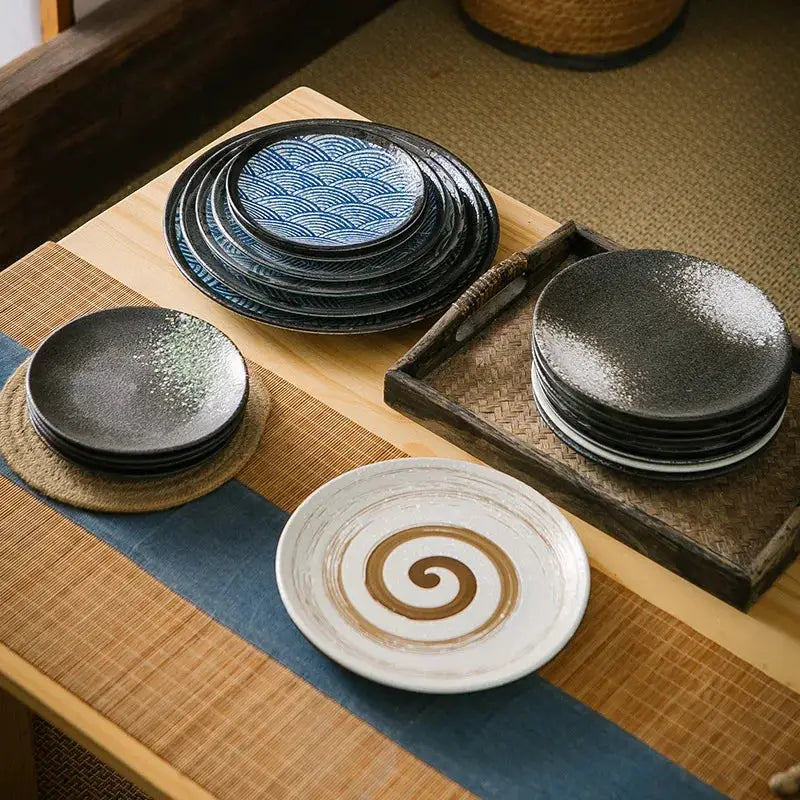 High Appearance Level Japanese Ceramic Tableware Bone Dish Home Platter Western Steak Plate Pasta Salad Fruit Porcelain Plate from PriceLows™