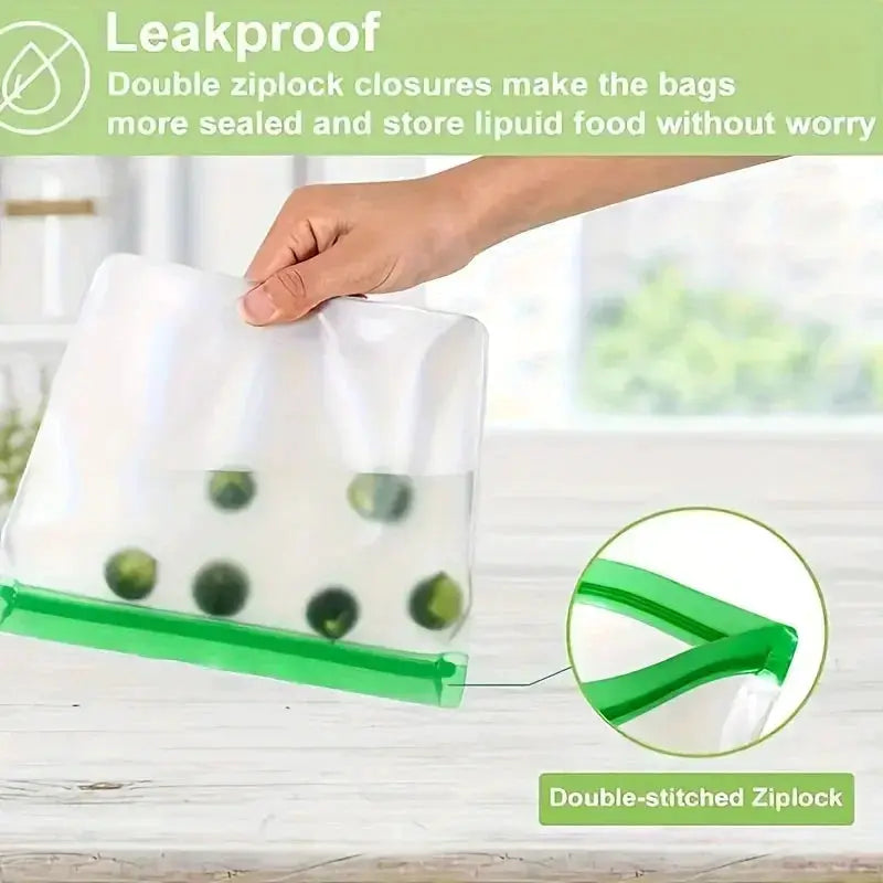 Reusable Silicone Food Pouches | Leakproof | Freezer Safe | 3 Pack