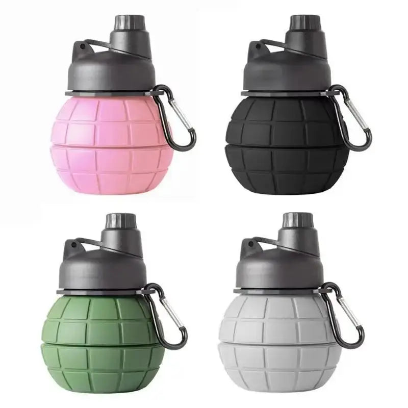 New 1Pcs 500ml Cup Portable Kettle Grenade-Shaped Silicone Collapsible Water Cup For Sports Outdoor Hiking Travel from PriceLows™