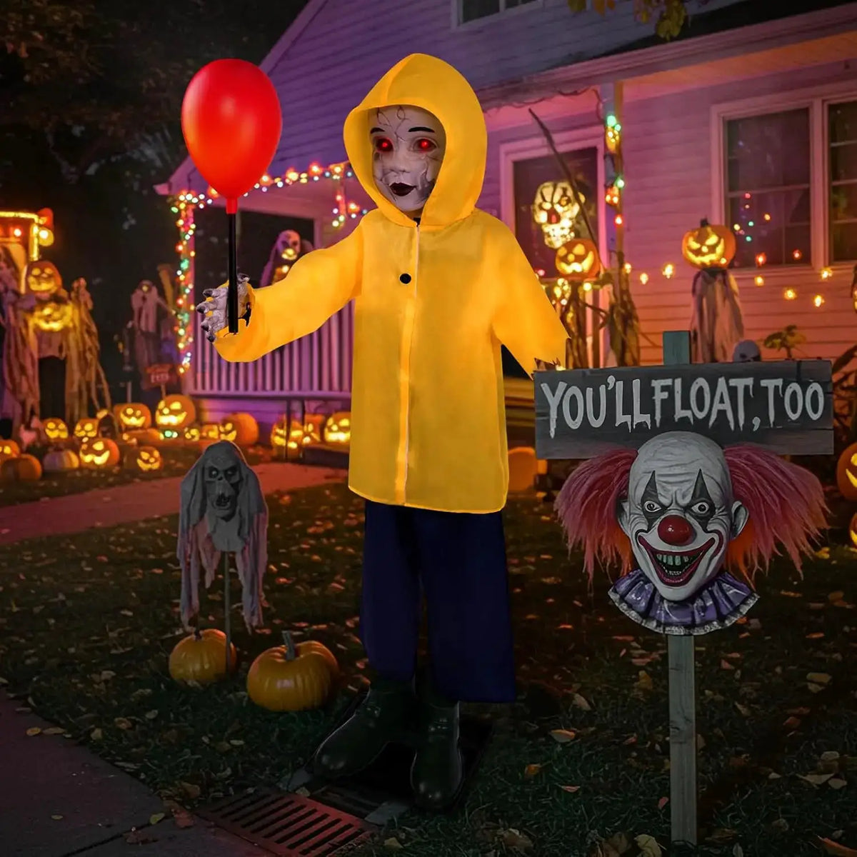 Halloween Animatronic Prop 4 Ft | Touch Active Sound Effects