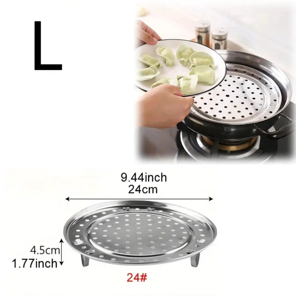 Stainless Steel Round Steam Tray | Removable Legs | Fits Instant Pots, Stockpots