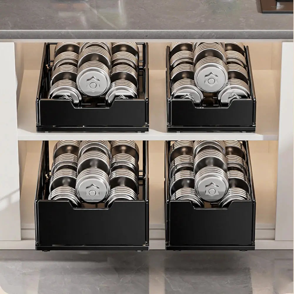 Pull Out Cabinet Organizer, Carbon Steel Foldable Slide Out Drawers Storage Rack For Kitchen Cabinets Bathroom Cabinet Organizer from PriceLows™