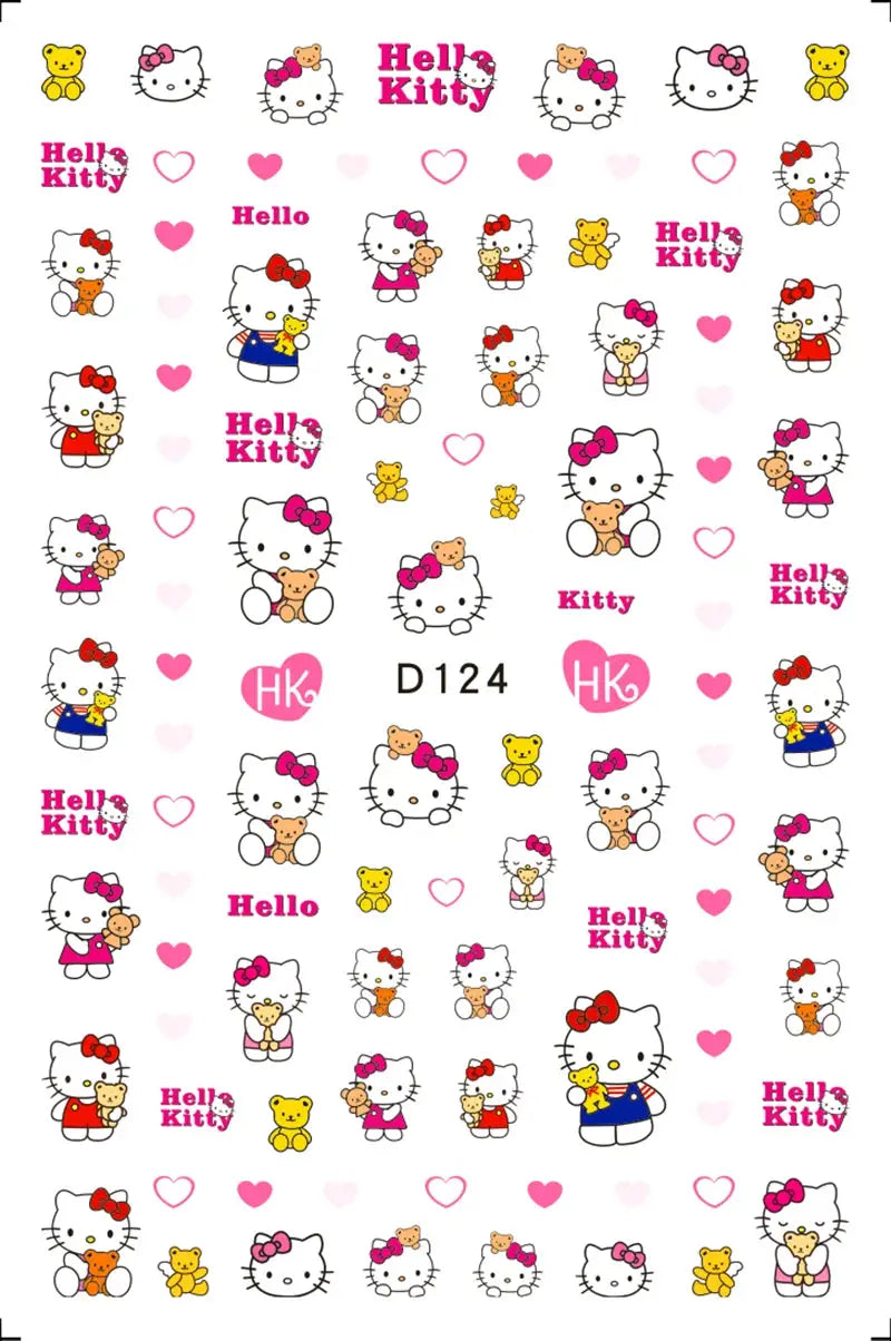 1PCS Cartoon Kawaii Pokémon Nail Stickers 3D Sanrio Hello Kitty Stickers For Nails Nails Accesories Anime Kuromi Nail Supplies from PriceLows™
