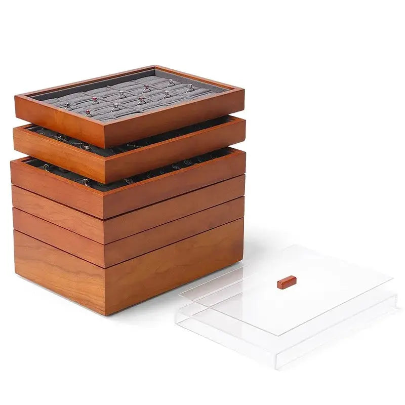 Jewellery Box Organiser Wooden Jewelry Storage Box Jewelry Storage Box Jewelry Necklace Ring Display Box Earring Storage from PriceLows™