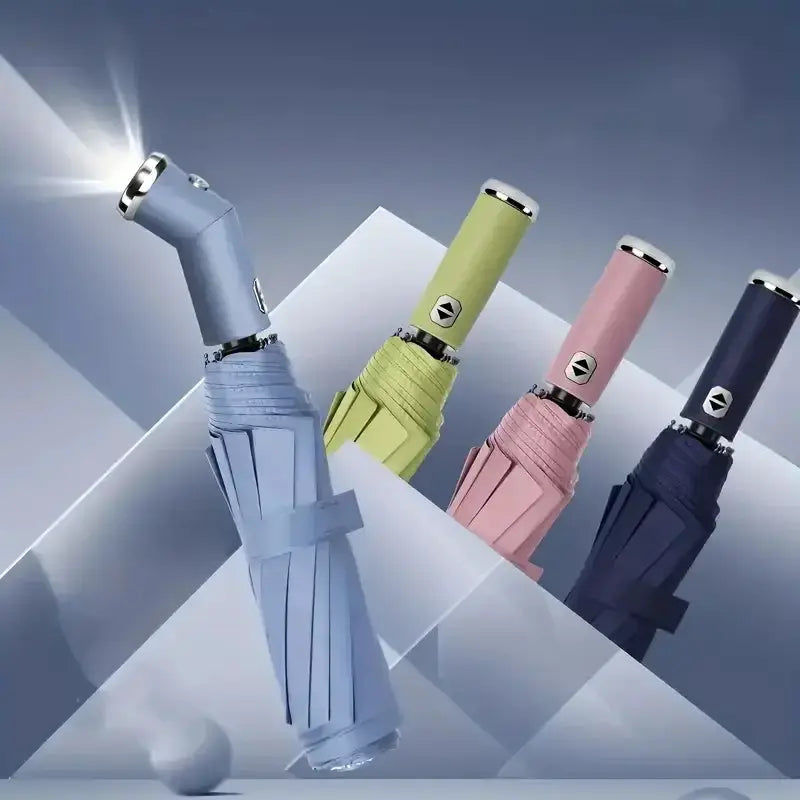 Automatic Folding Umbrella | LED Flashlight | Windproof | Three Fold