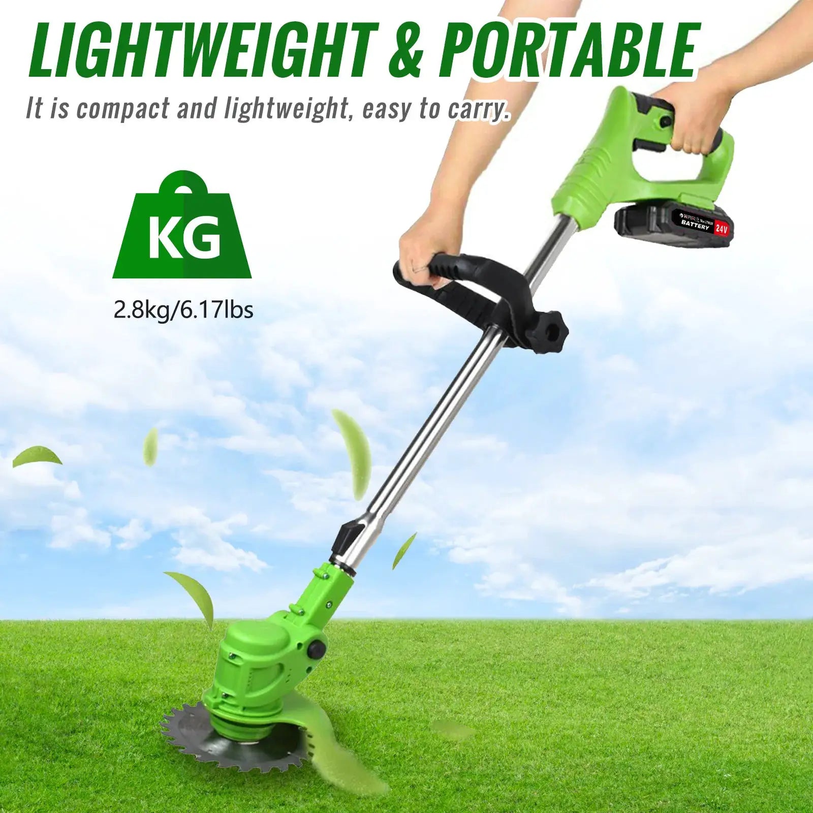 Weed Trimmer Lawn Electric Brushles 2-in-1 Cordless String Grass Trimmer Cutter Fast Charger With 2 xBattery for Yard Garden from PriceLows™