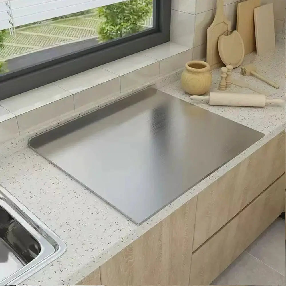 L Shaped Cutting Board | Double Sided | Stainless Steel | Large