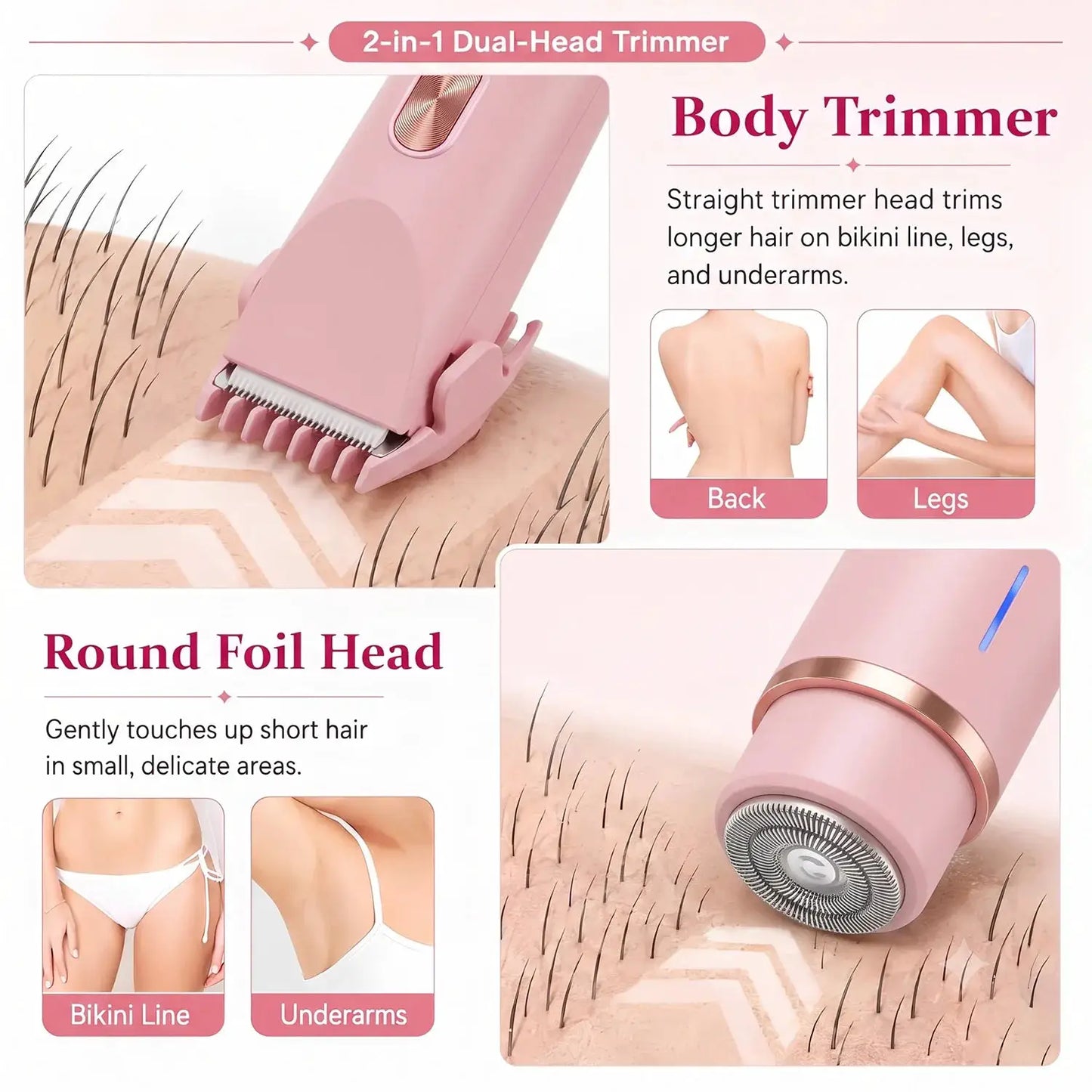 Rechargeable Electric Hair Trimmer | Dual Head | USB Powered