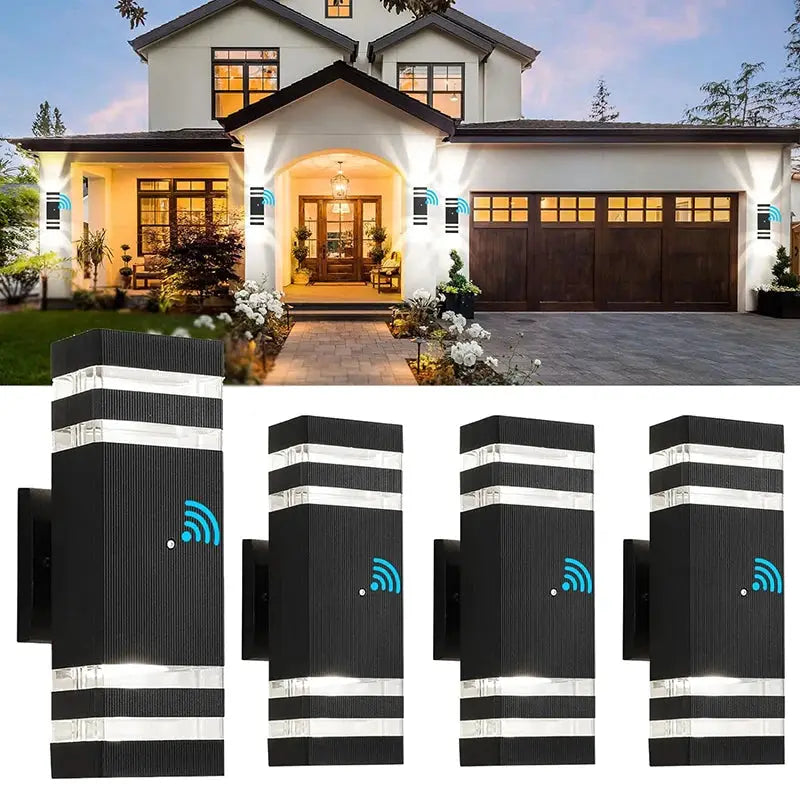 2/4Pcs Smart Outdoor Wall Light Waterproof LED Wall Lamps Sensing Porch Lights Exterior Sconce Lamps For Balcony Garden Backyard from PriceLows™