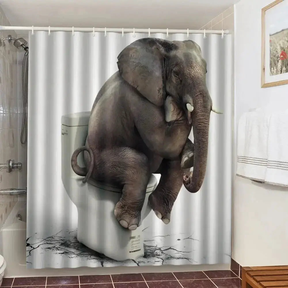 Funny Shower Curtains Bathroom Curtain With Hooks Decor Waterproof Cute Cat Dinosaur Bath Polyester Fabric 3D Cortinas De Ducha from PriceLows™