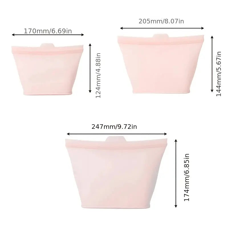 Silicone Storage Bags | Self-Sealing | Reusable | Multi-Size Set