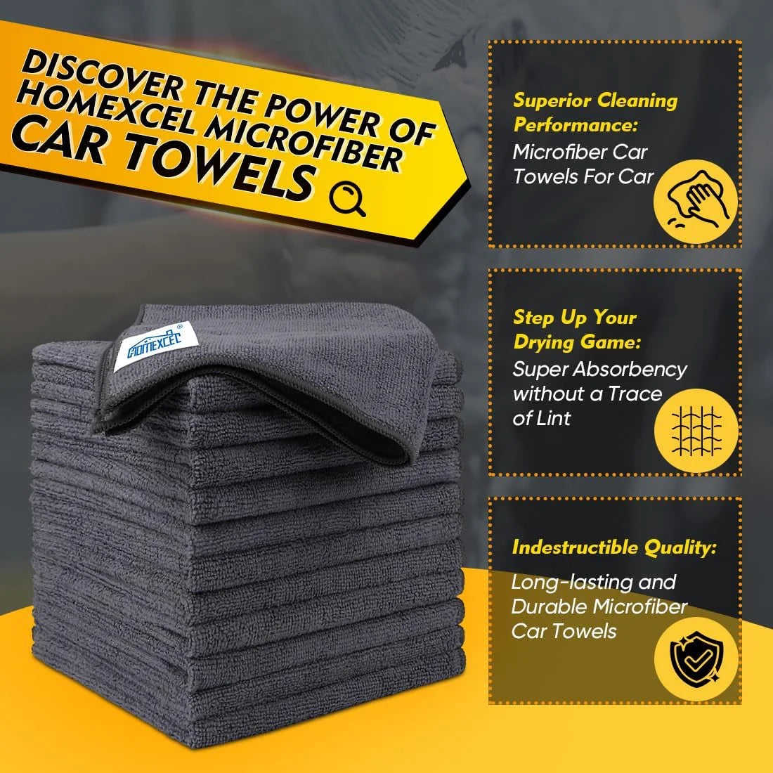 Microfiber Cleaning Cloths | Size 12.5 x 12.5 Inch | 12 Pack Grey | Streak Free