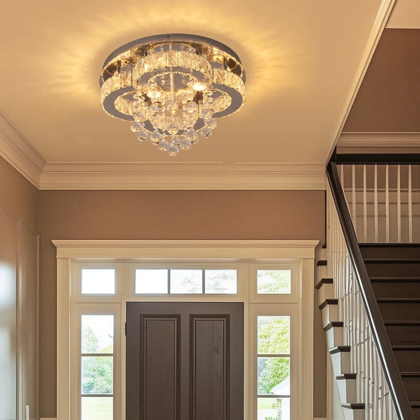 VETRULUS Crystal Chandelier Luxury Pendant Ceiling Lamp Living Room Bedroom Decorative Led Light Lighting Fixture Modern Home from PriceLows™