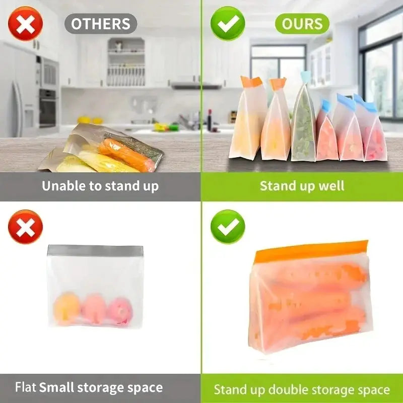 Reusable Silicone Food Bag | BPA Free | Freezer Safe & Leakproof | Gallon