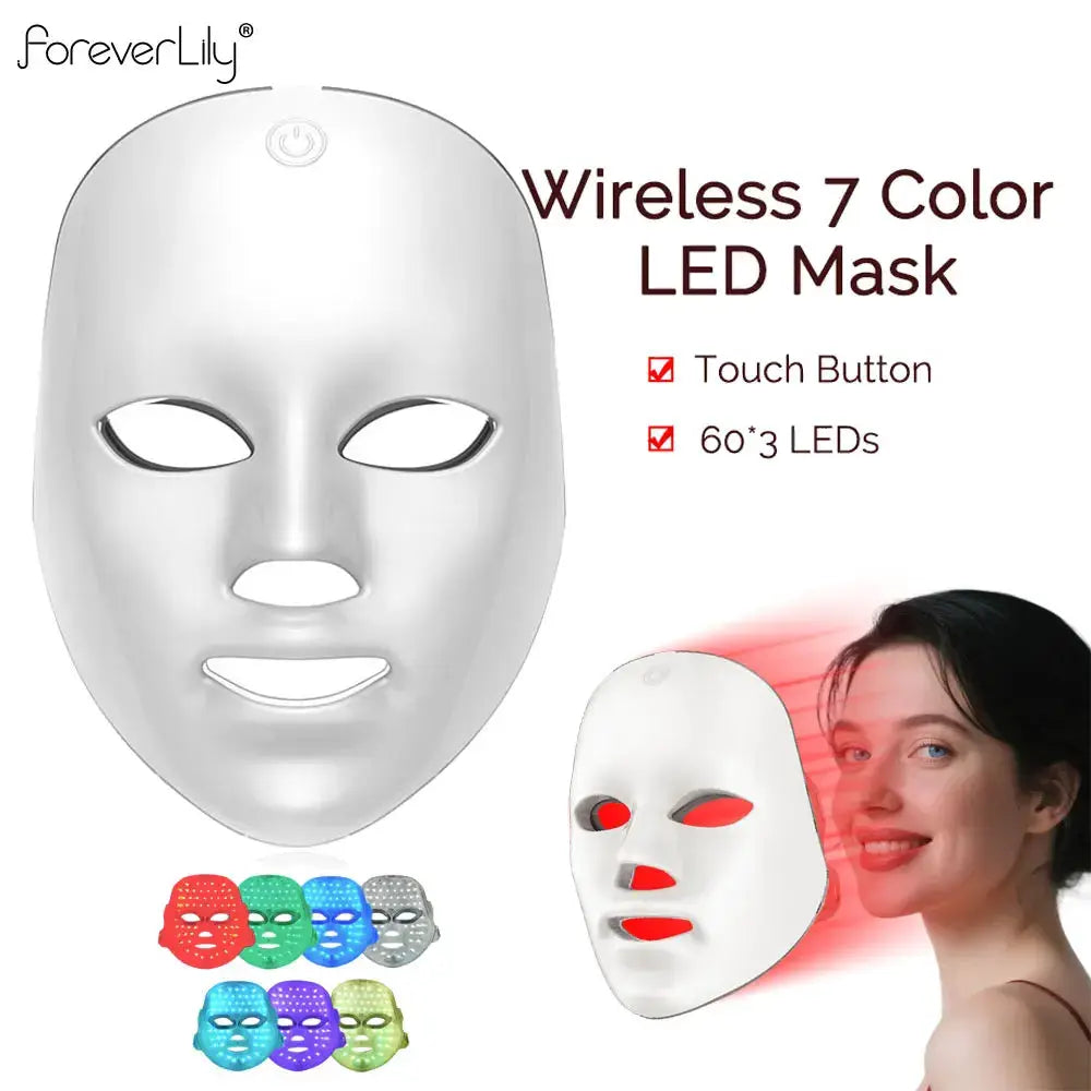 Wireless LED Mask 7 Color LED Face Mask Photon Skin Firming Anti Aging Rejuvenation Beauty Mask Machine from PriceLows™