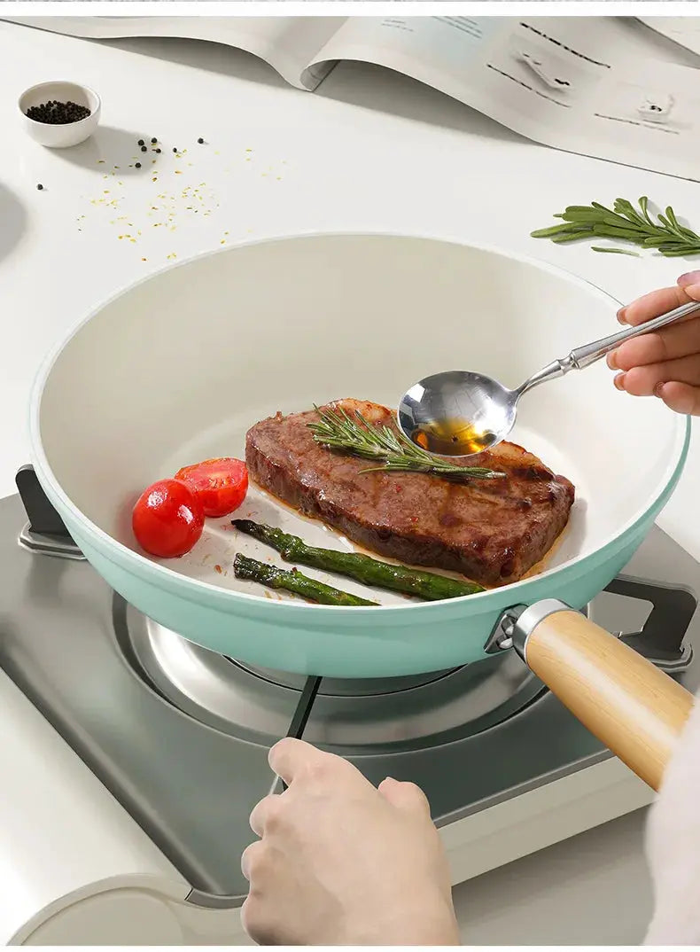 Ceramic Frying Pan | Nonstick | Flat Bottom | Universal Stove
