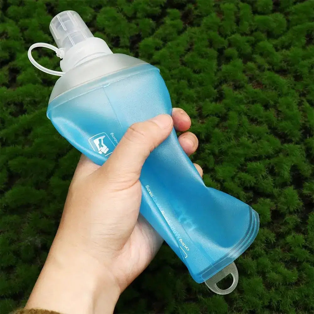 Hiking TPU Folding Water Bottle Water Bag Blue Collapsible Water Bottle Soft Flask Sport Water Bottle 500ML 250ML 150ML from PriceLows™