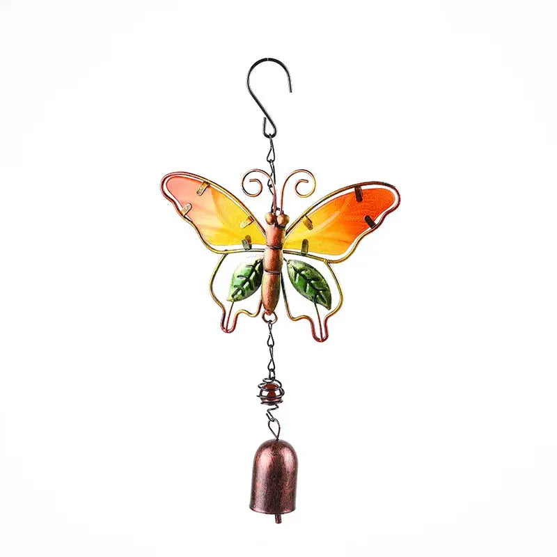 Wind Chime Hummingbirds Dragonflies Metal Glass Painted Crafts Hanging Pendants Bell Aluminum Pipe Home Courtyard Hanging Decors from PriceLows™