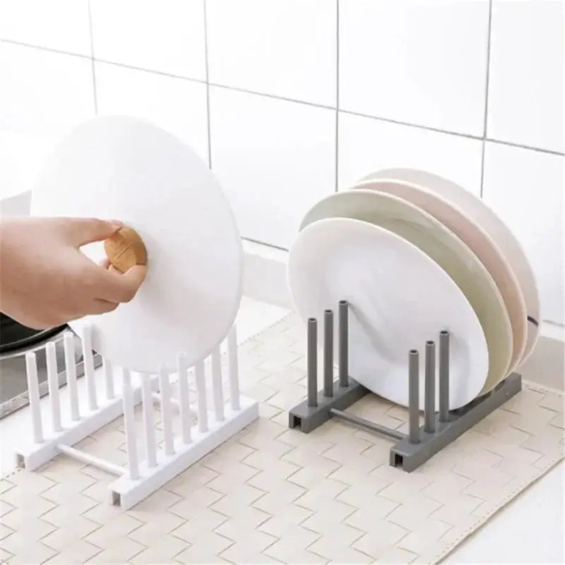 2 PCS Modern Design Dish Drainer Rack Kitchen Plates Holder Drying Organizer Plates Display Shelf Pot Lid Storage Stand Plate from PriceLows™
