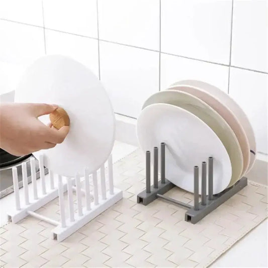 2 PCS Modern Design Dish Drainer Rack Kitchen Plates Holder Drying Organizer Plates Display Shelf Pot Lid Storage Stand Plate from PriceLows™