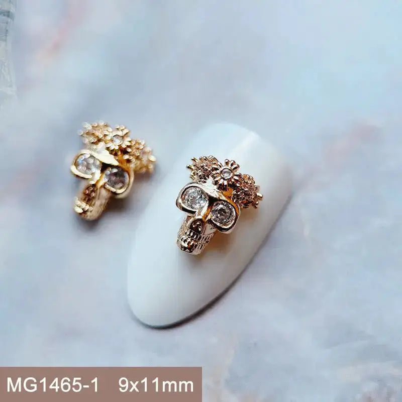 10pcs/lot Luxury Halloween Black Cross Heart Zircon Metal Nails Jewelry Decorations Nail Art Accessories Charms Parts Supplies from PriceLows™