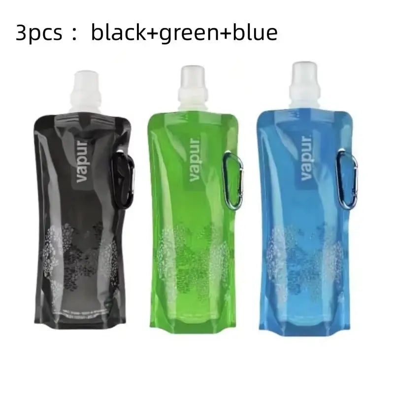 500ML Portable Ultralight Foldable Silicone Folding Water Bottle Water Bag Outdoor Sport Supplies Hiking Camping Soft Flask Bag from PriceLows™
