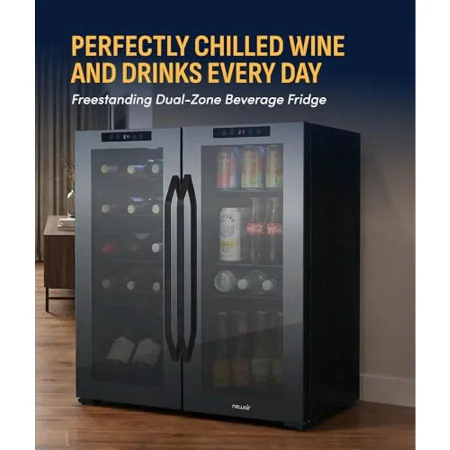 27 Dual Zone Beverage Refrigerator Wine Cooler for 18 Bottles 59 Cans Freestanding or Built-In Under Counter Mini Fridge for Be from PriceLows™