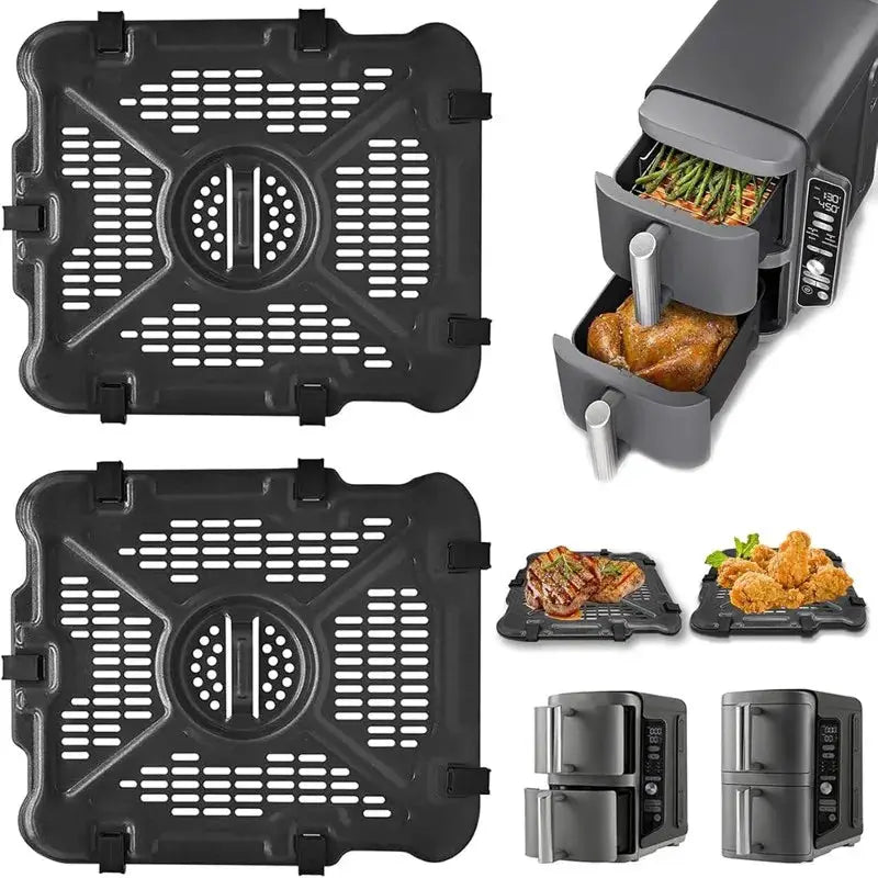 Grill Pan Plates | 2-Piece Set | For Ninja SL201 SL401 SL451 | Double Stack XL