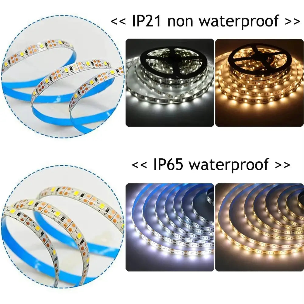 5V USB LED Strip Light with Adhesive Tape 2835 60LEDs Flexible LED Tape Waterproof Rope Light for TV Backlight Cabinet Lamp from PriceLows™