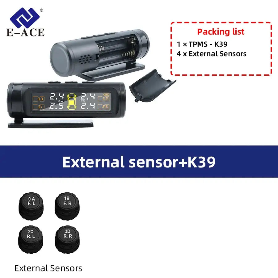 Acceo TPMS Car Tire Pressure Monitoring System 4 Sensors Wireless Real-Time Pressure & Temperature Safety Alarm Monitor from PriceLows™