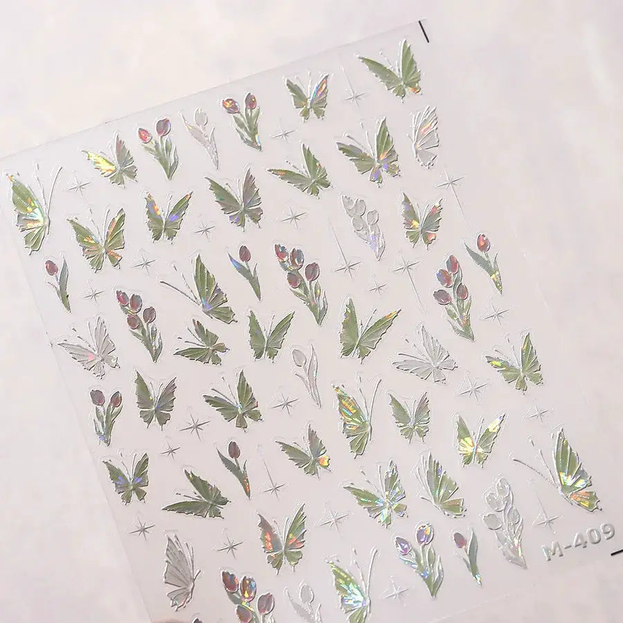 1Pcs 5D Embossed Aurora Butterfly Nail Art Stickers Self Adhesive Decals For Nails Decoration DIY 3D Acrylic Nail Supplies Parts from PriceLows™