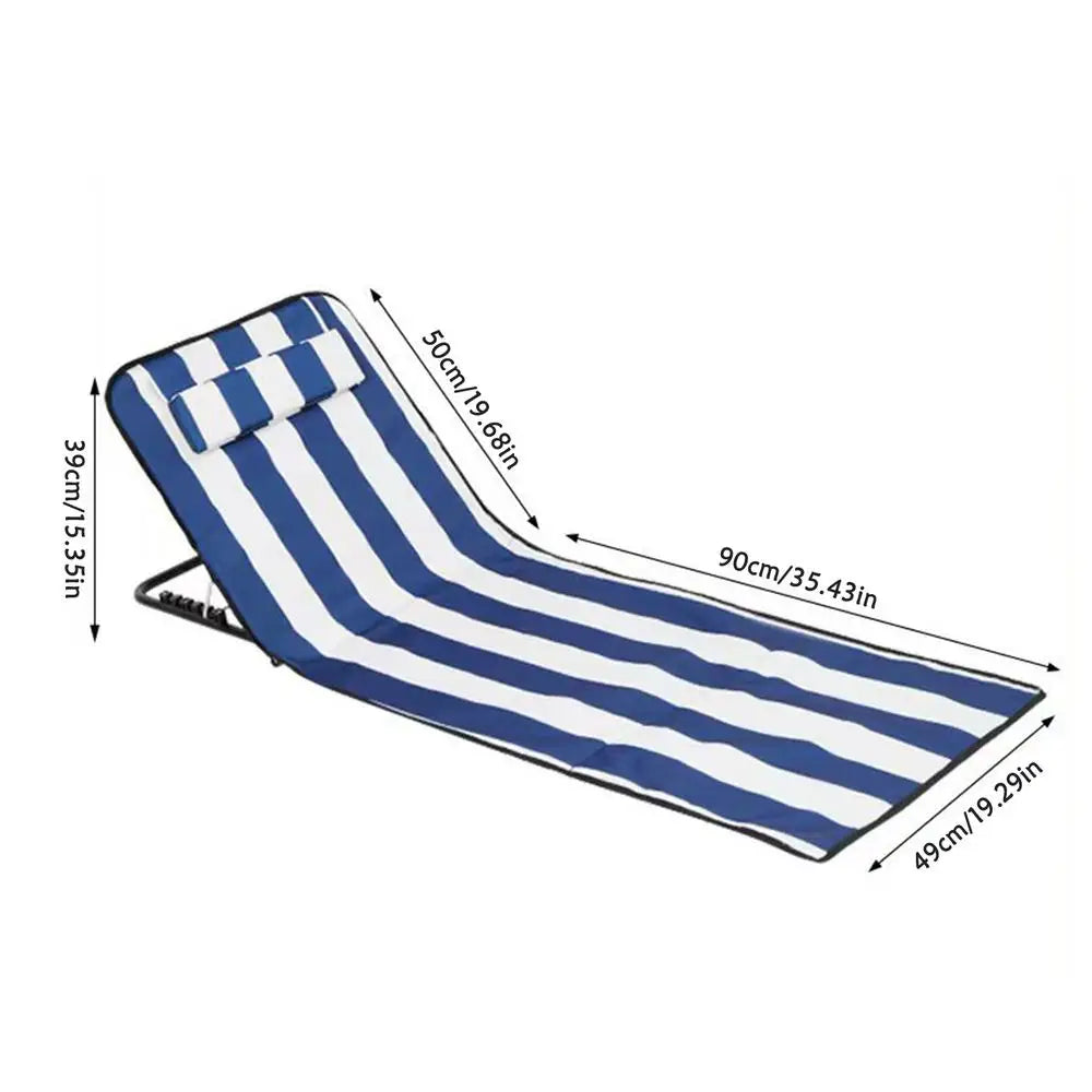 Folding Lounge Chair | 5-Position Back | Portable Beach Chair | One Size