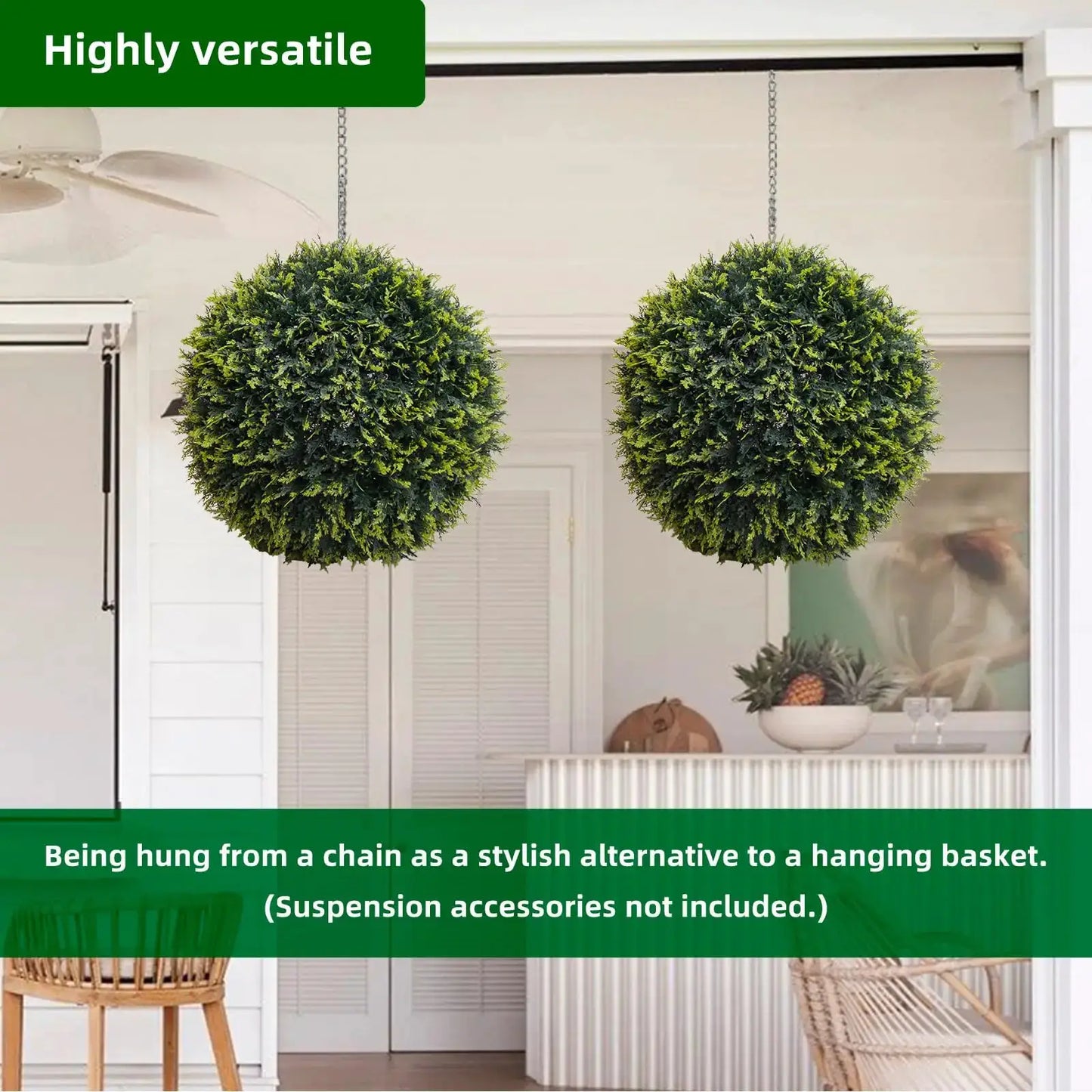 New Topiary Balls Artificial Outdoor Set of 2, Artificial Topiary Cedar Balls for Home Wedding Decor Green 44/48/54/55/59/63 CM from PriceLows™