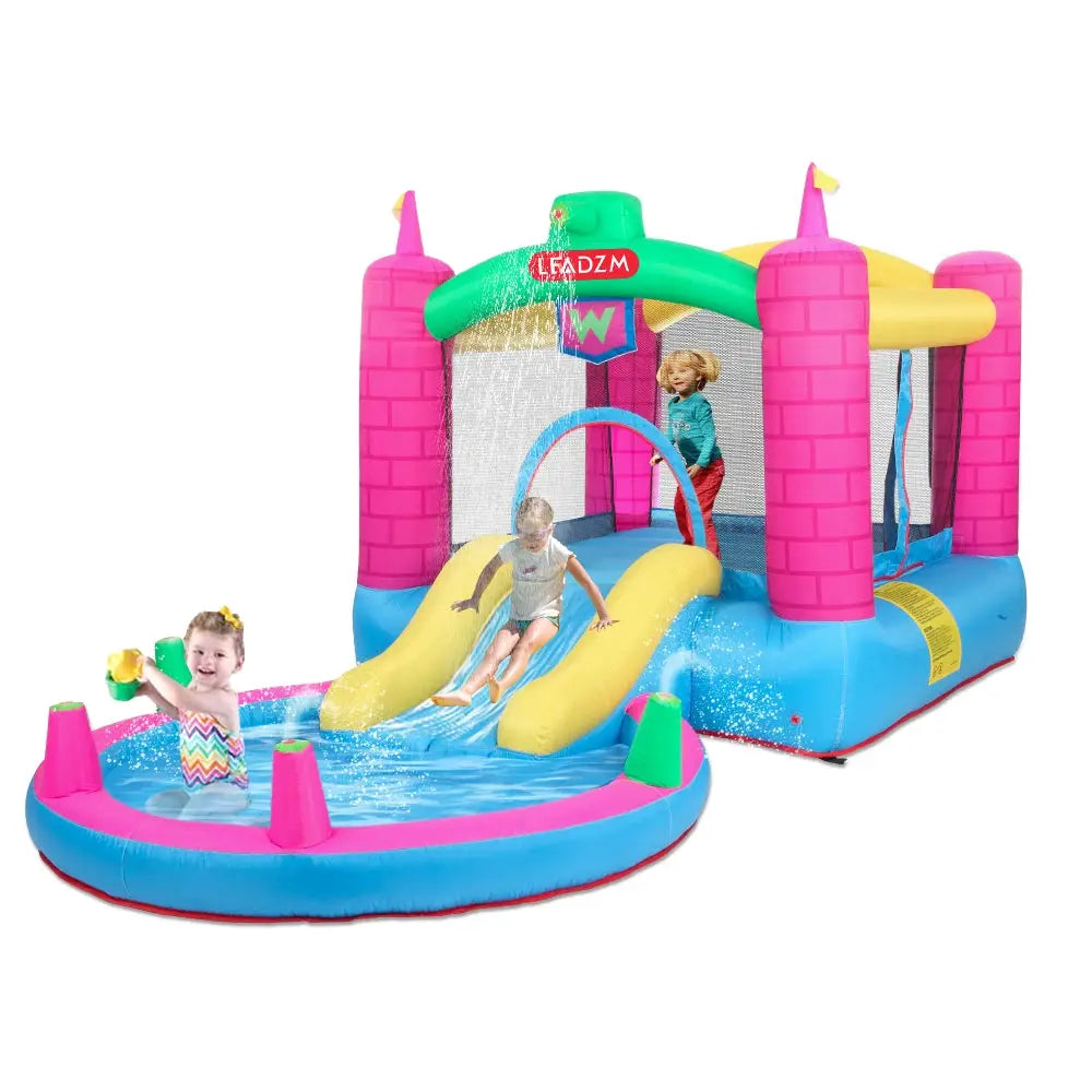 Inflatable Bounce House Water Park Slide Bouncer Climbing Wall Bouncy Castle Large Jumping Area Ideal Kids Jumper from PriceLows™
