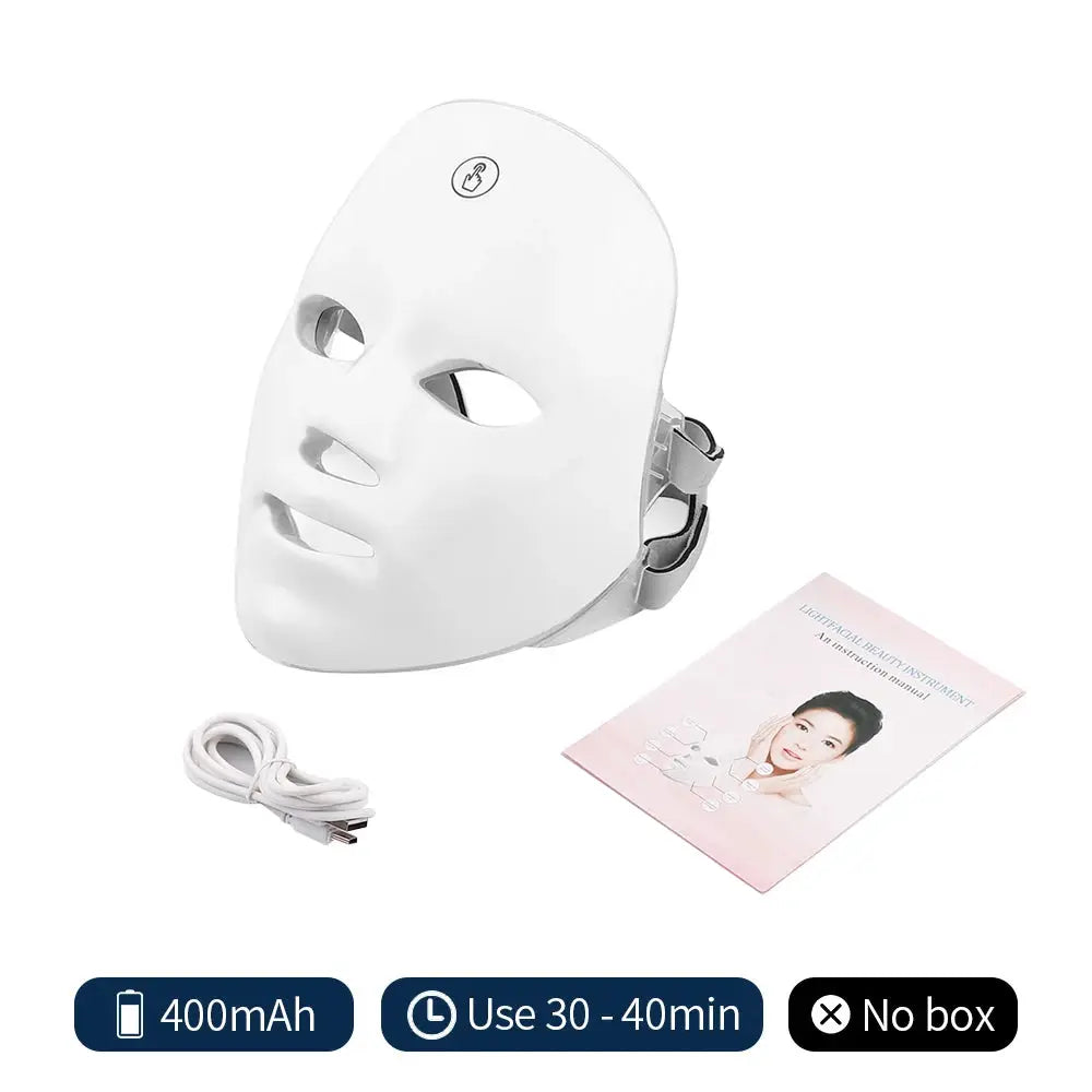 Rechargeable Led Facial Mask | 7 Color Therapy | Skin Rejuvenation