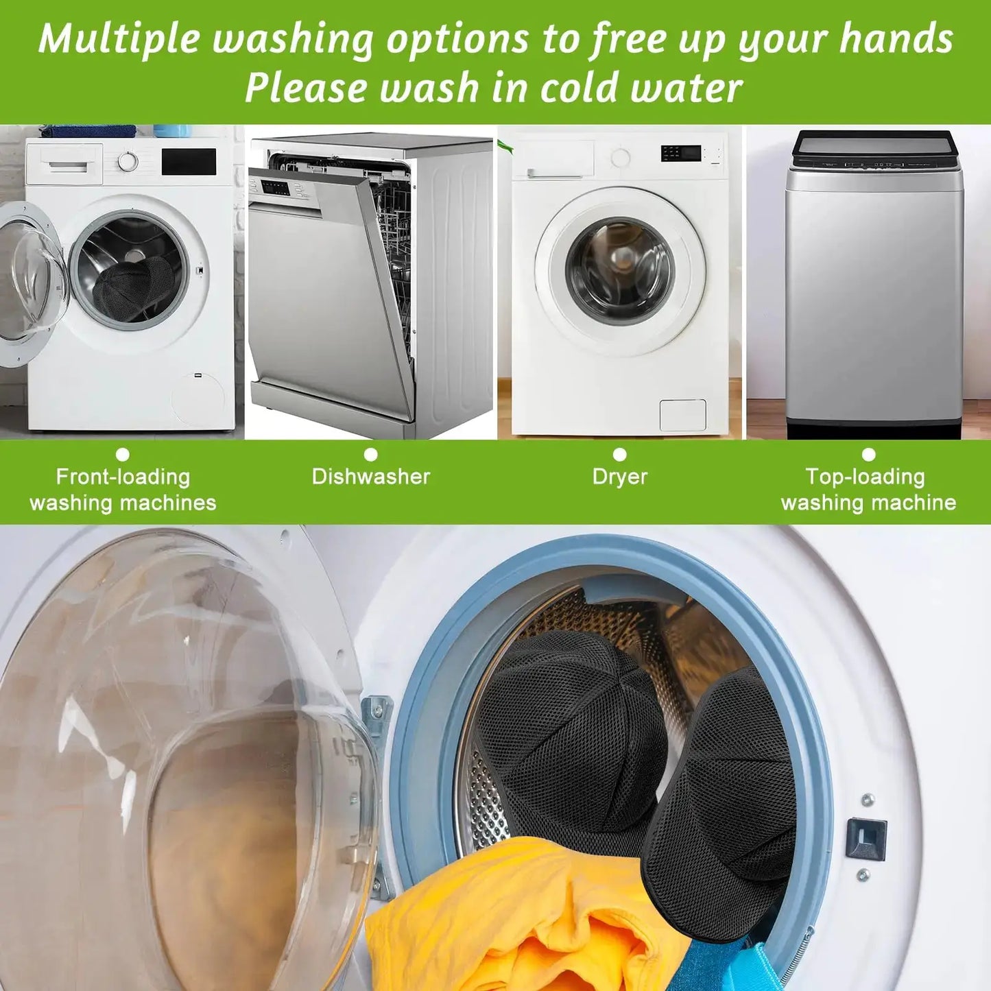 Hat Washer Cage | Reusable Wire Frame | Includes Protective Mesh Bag