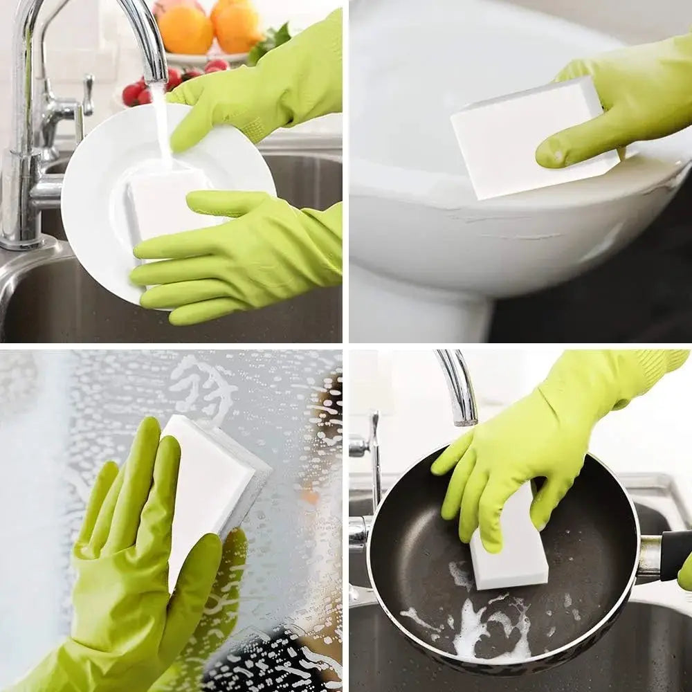 100-Pack Extra-Thick Magic Sponge Erasers: Long-Lasting Melamine Cleaning Pads for Multi-Surface Scrubbing from PriceLows™
