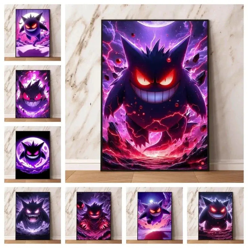 Cartoon Anime Pokemon Gengar Character Poster Print Kids Room Bedroom Decoration Painting Children's Holiday Gifts Classic from PriceLows™