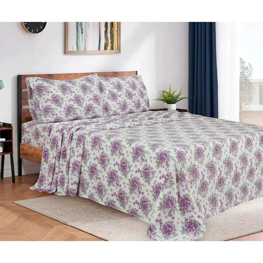 4 Piece 100 Cotton Flannel Sheets Queen Size Bed Set Warm amp Extra Soft Deep Pockets, Breathable, All Seasons Comfy Double Brus from PriceLows™