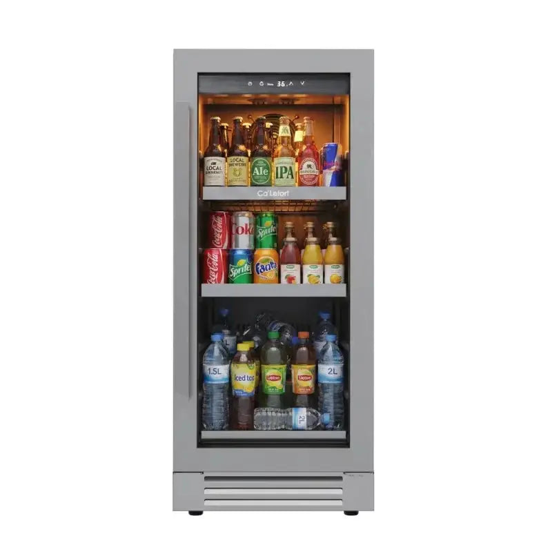 15 Inch Beverage Refrigerator Cooler 100 Cans Mini Fridge with Glass Door for Home，Office from PriceLows™
