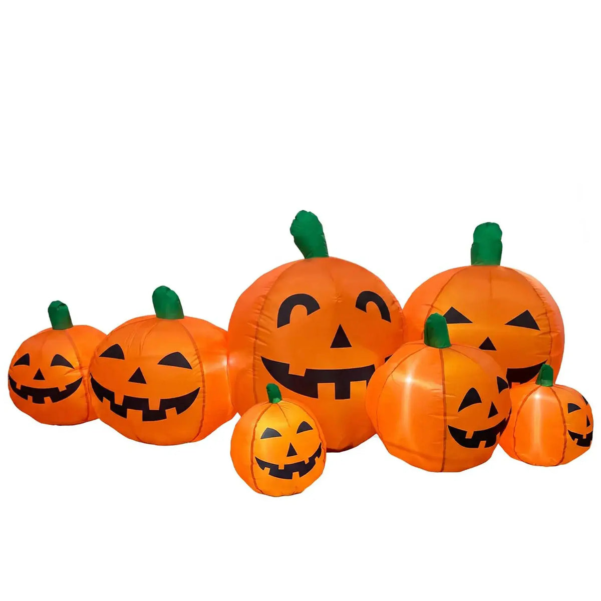 Halloween Inflatable Pumpkin | 7 Pack Jack O Lantern | Led Light | 7.5 Ft
