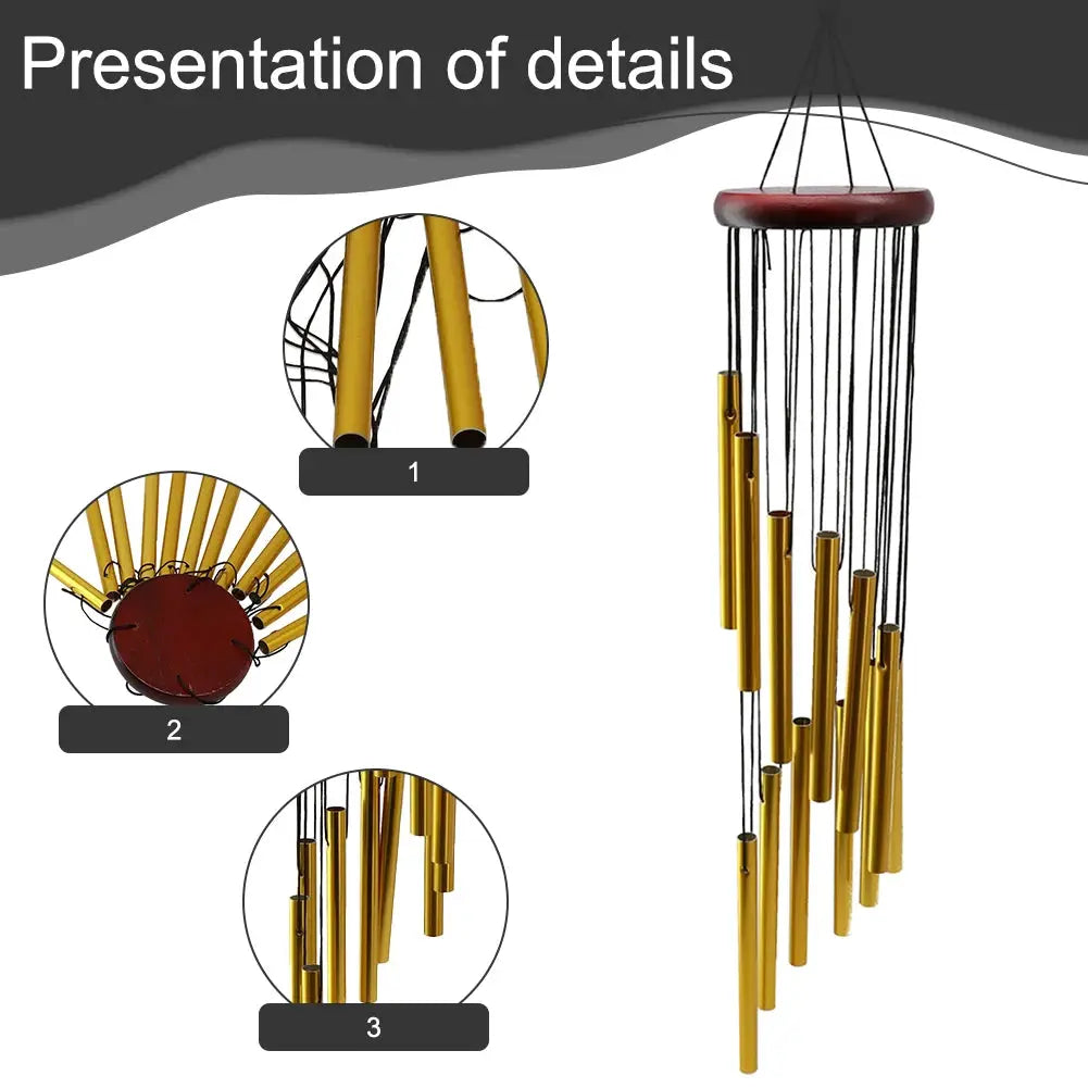 12 Tube Wind Chime Aluminum Tube Pine Musical Wind Chime Waterproof Windproof Suitable For Coffee Shop Garden Restaurant from PriceLows™
