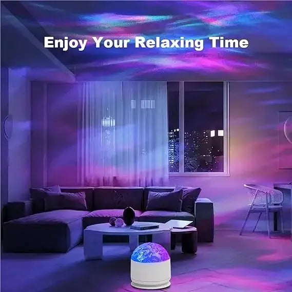 Light, Rotating Water Pattern, Plastic Build, Bedroom Dynamic Night Lamp for All, Ocean Wave Projector, Flame Romantic Ambiance with Remote, 15 Color Patterns,Projects Water Ripple Effects onto Walls from PriceLows™