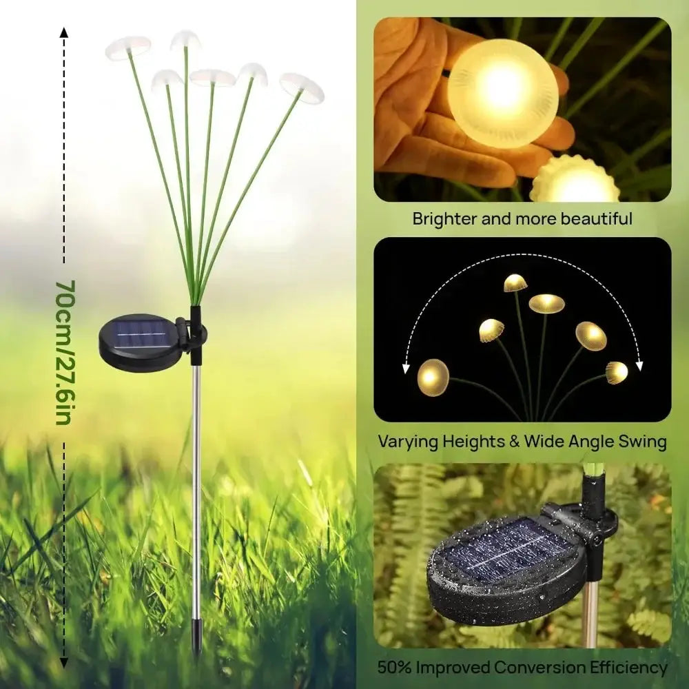 Solar Garden Lights Dual Mode LED Solar Mushroom Lights Waterproof Decor Yard Patio Pathway Jellyfish for Garden Ambiance from PriceLows™