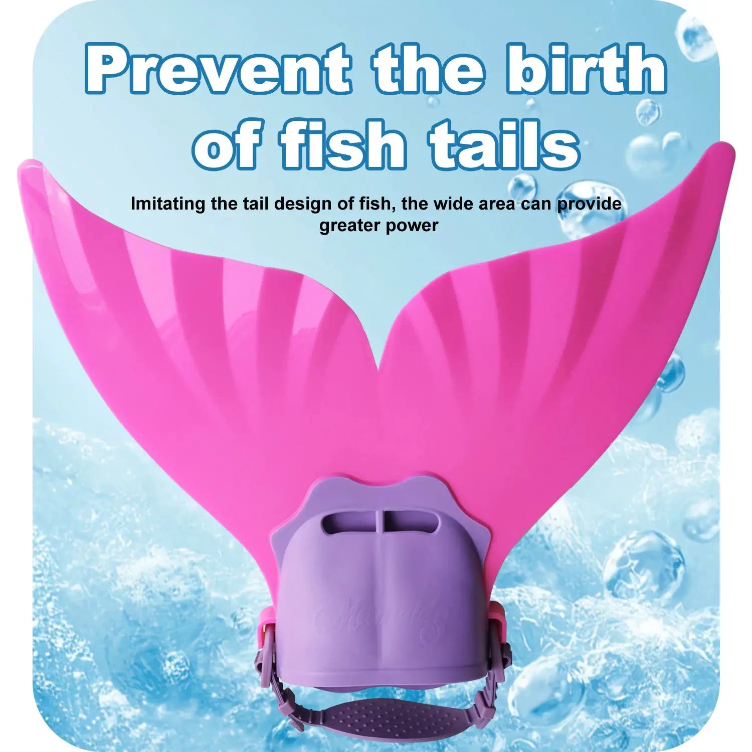 Adjustable Mermaid Silicone Fins Swimming Training & Beach, Soft Body Hard Fin with 3 Non-Slip Grips, Photo Cosplay Gear for Kid from PriceLows™