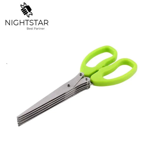 Multi-functional Stainless Steel Scissors For Kitchen Knives 5 Layers Sushi Scissors Shredded Scallion Cut Herb Spices Scissors from PriceLows™