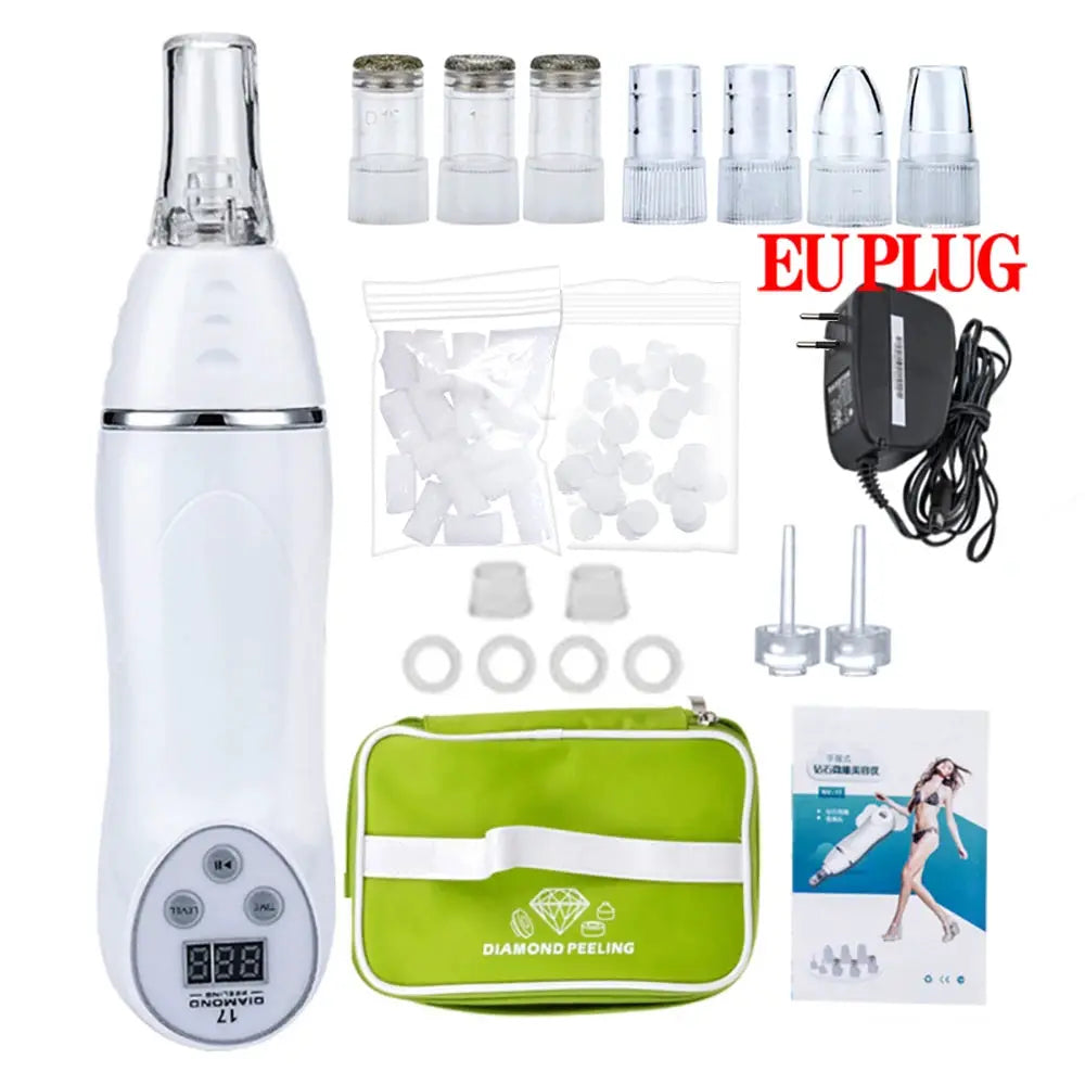 Diamond Dermabrasion Facial Scrubber | Vacuum Blackhead Remover | Pore Cleaning Skin Care Device