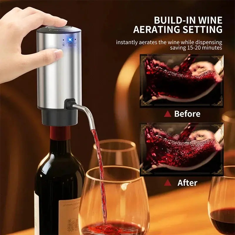 Electric Wine Aerator Smart Pour Control Wine Decanter & Dispenser USB Rechargeable Wine Pourer Wine Lover Gifts for Women & Men from PriceLows™