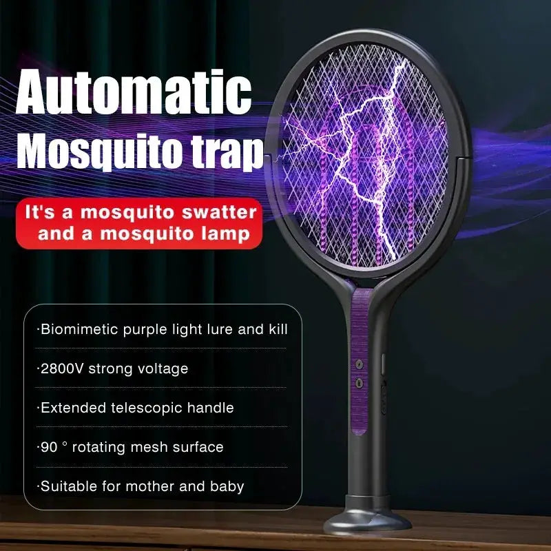 3Styles Electric Mosquito Swatter Rechargeable Mosquito Killer Lamp Wall Mounted Bug Zapper Racket for Home Bedroom Living Room from PriceLows™
